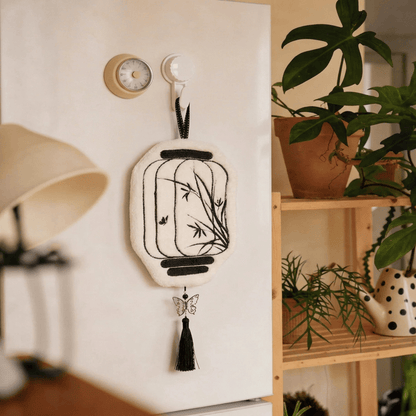 Asciugamano da appendere a forma di lanterna di bambù vintage - Bianco - 9'' × 6'' - 2 pezzi - image 0