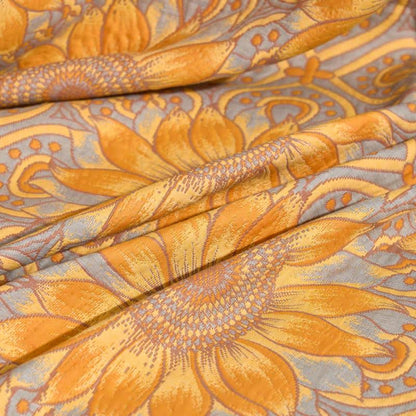Trapunta a 3 strati in mussola di cotone con motivo girasoli in stile boho - image 14