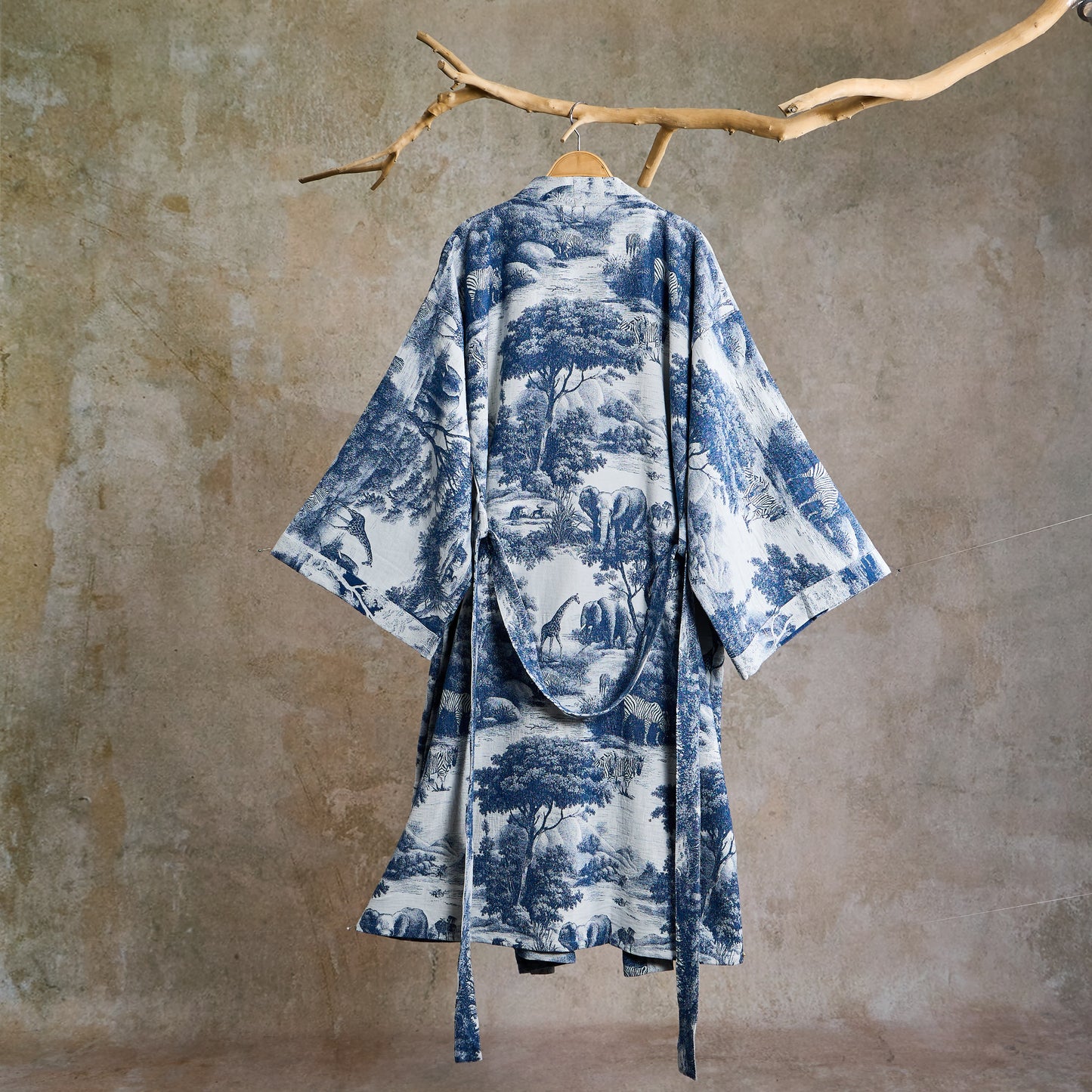 Kimono in cotone con stampa toile - image 1