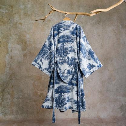 Kimono in cotone con stampa toile - image 1
