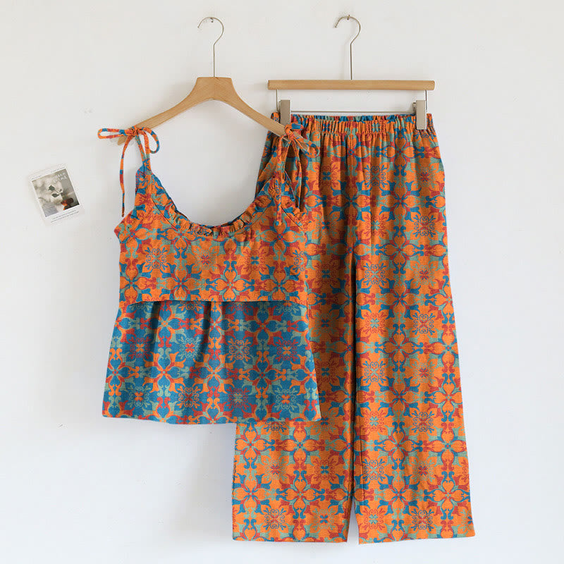 Set pigiama Boho floreale con cinturino - image 1
