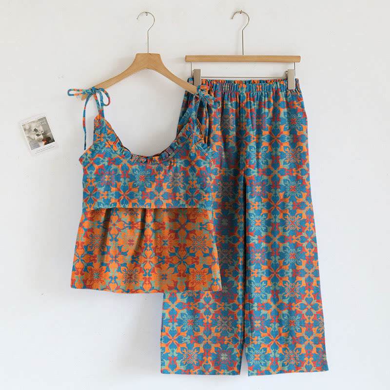 Set pigiama Boho floreale con cinturino - image 1