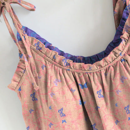 Completo composto da canotta e pantaloni da casa con stampa a farfalle. - image 6