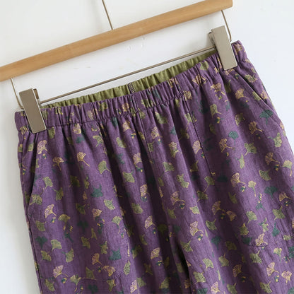 Completo da casa romantico con canotta e pantaloni a fantasia floreale. - image 2