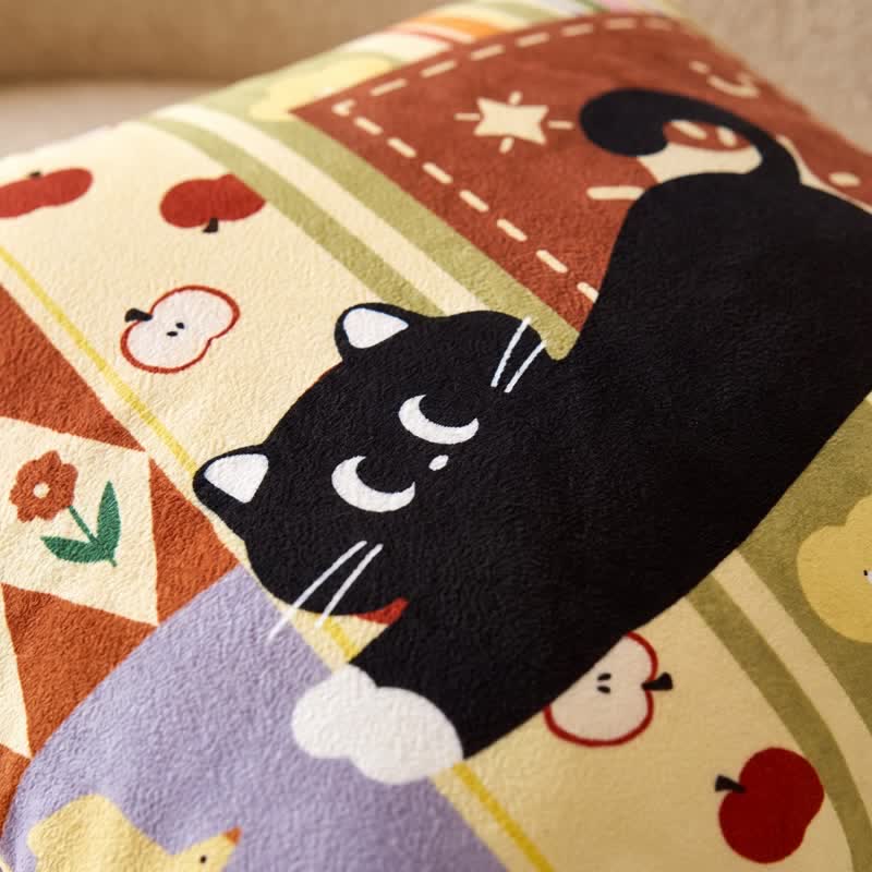 Cuscino decorativo patchwork con gatto nero stravagante - image 3