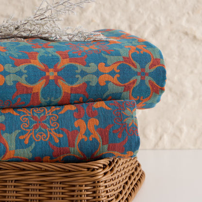 Tessuto jacquard di cotone con motivo floreale a medaglione - image 3