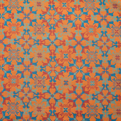 Tessuto jacquard di cotone con motivo floreale a medaglione - Arancia - Misuratori - 5 milioni - image 5