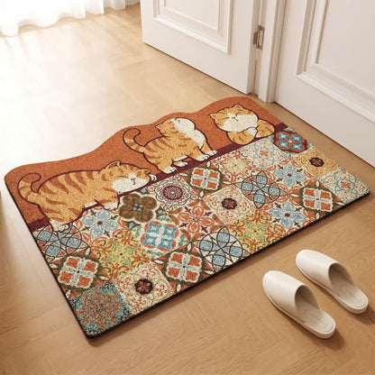Tappeto d'ingresso con motivo a patchwork di gatti stravaganti - image 2