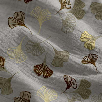 Abito midi da casa con laccetti e foglie di ginkgo - image 29