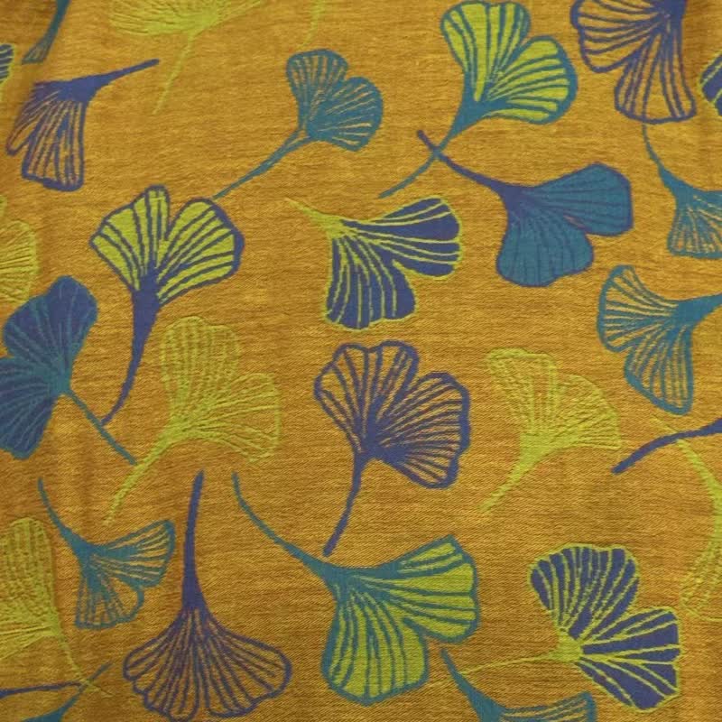 Abito midi da casa con laccetti e foglie di ginkgo - image 59
