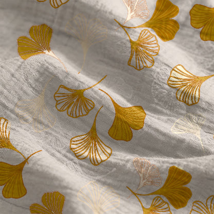 Abito midi da casa con laccetti e foglie di ginkgo - image 84