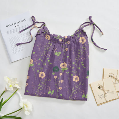 Abito lungo stile boho lounge con laccetti e stampa floreale. - image 2