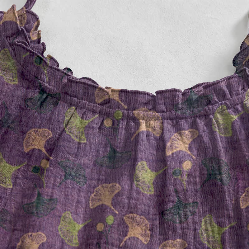Abito da casa con laccetti e stampa floreale Ginkgo - image 18