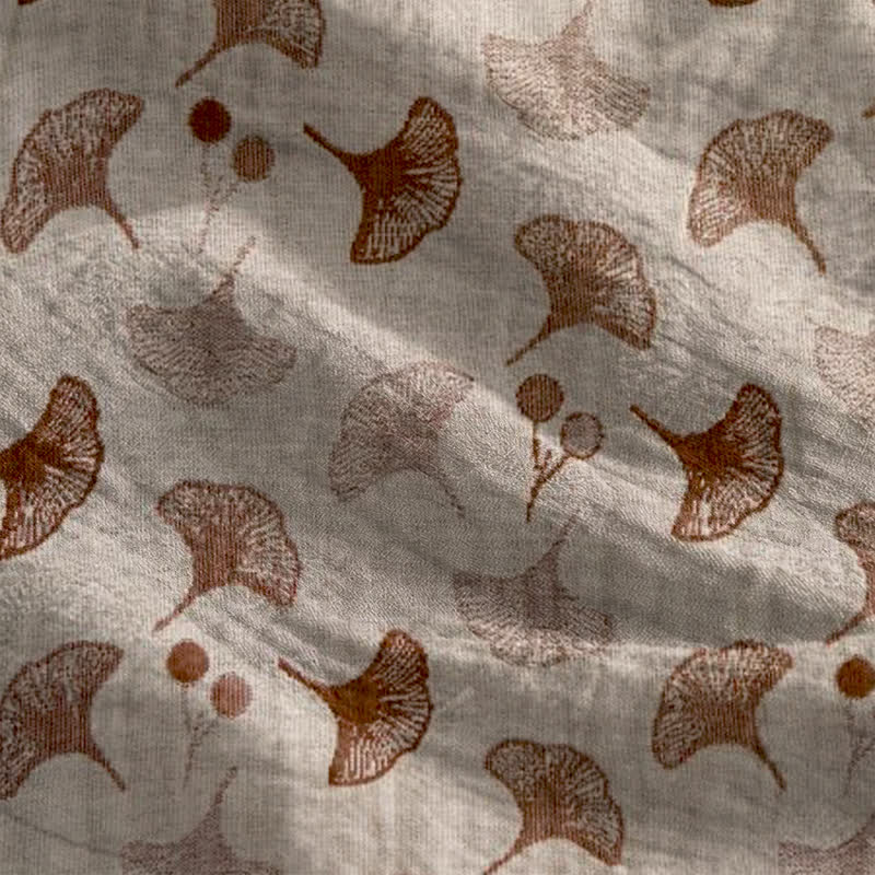 Abito da casa con laccetti e stampa floreale Ginkgo - image 24