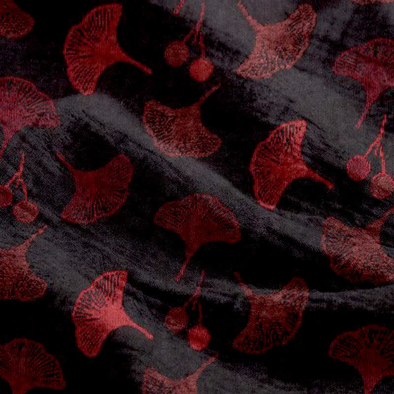Abito da casa con laccetti e stampa floreale Ginkgo - image 34