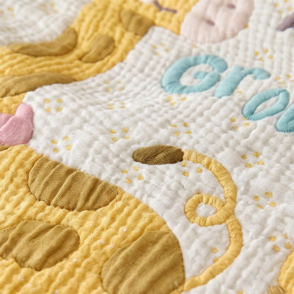 Copertina per neonati trapuntata in lyocell con motivi di giraffa e leone - image 3