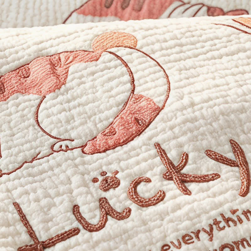 Copertina per neonati trapuntata in lyocell con motivo Lucky Kitty - image 4