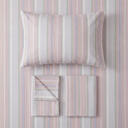 Set di biancheria da letto matrimoniale Singolo XL a righe pastello per dormitorio - image 13