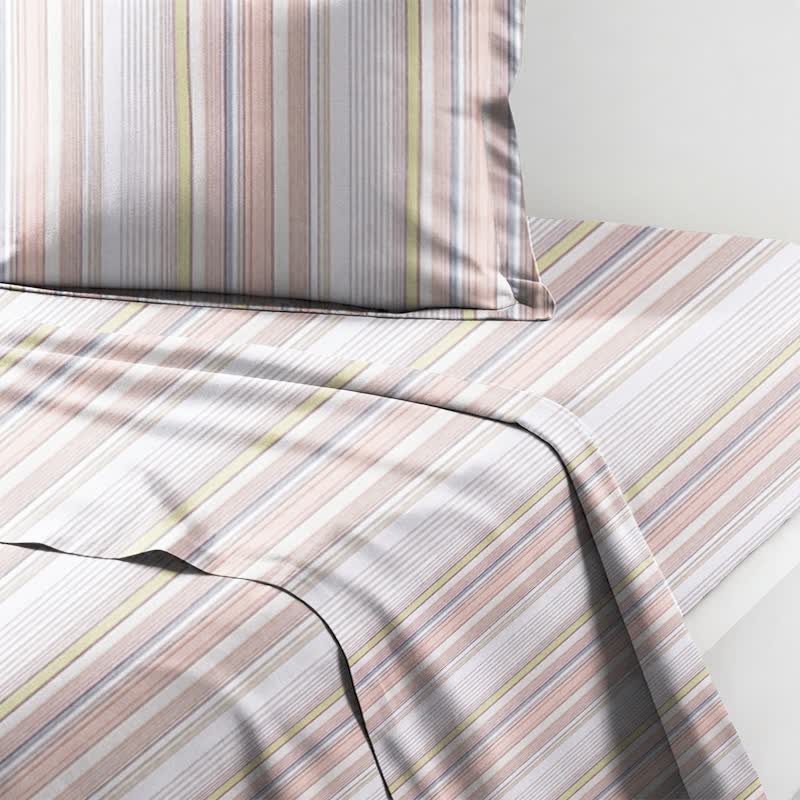 Set di biancheria da letto matrimoniale Singolo XL a righe pastello per dormitorio - image 14