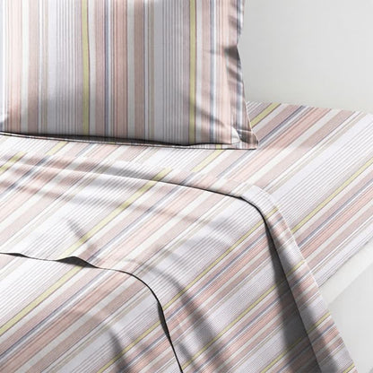 Set di biancheria da letto matrimoniale Singolo XL a righe pastello per dormitorio - image 14
