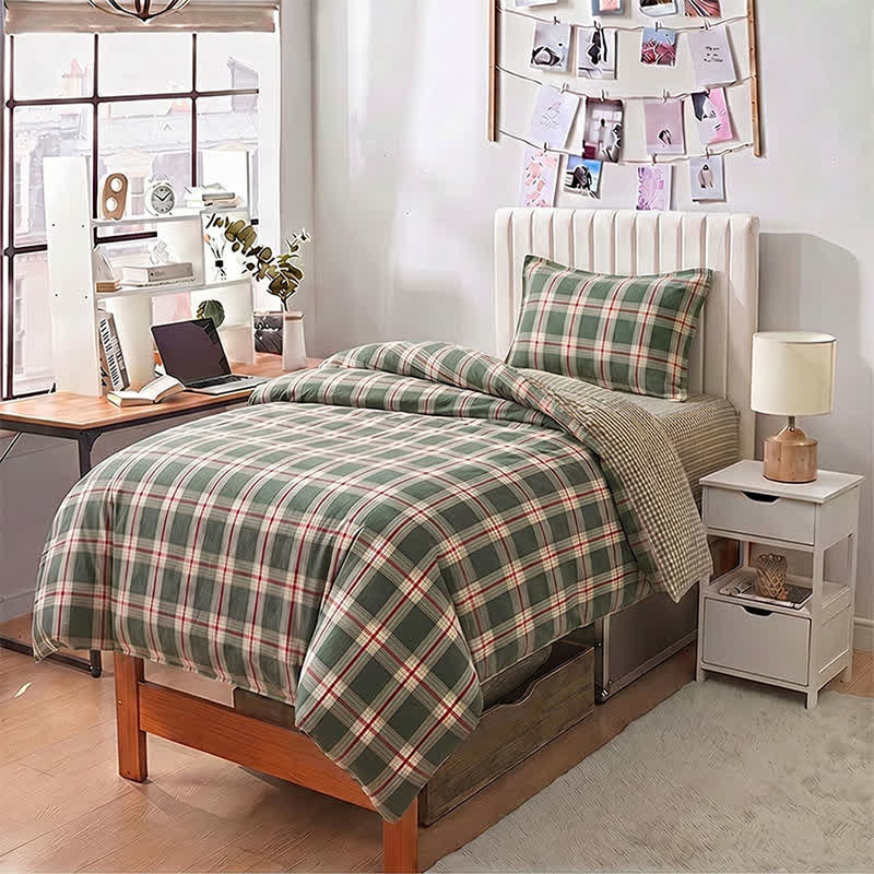 Set di biancheria da letto Singolo XL Heritage Plaid per dormitorio - image 1