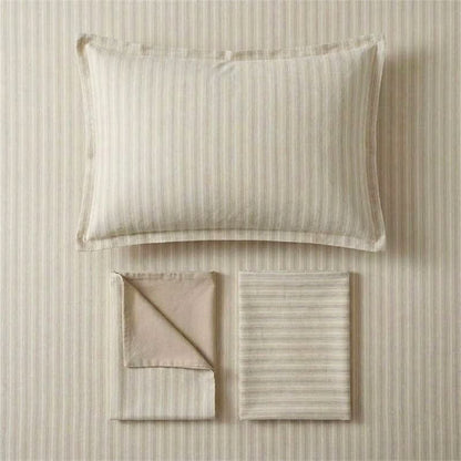 Set di biancheria da letto matrimoniale XL Singolo in cotone con motivo a righe nordiche - image 9