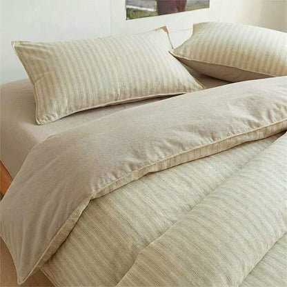 Set di biancheria da letto matrimoniale XL Singolo in cotone con motivo a righe nordiche - image 8