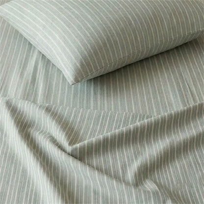 Set di biancheria da letto matrimoniale XL Singolo in cotone con motivo a righe nordiche - image 16