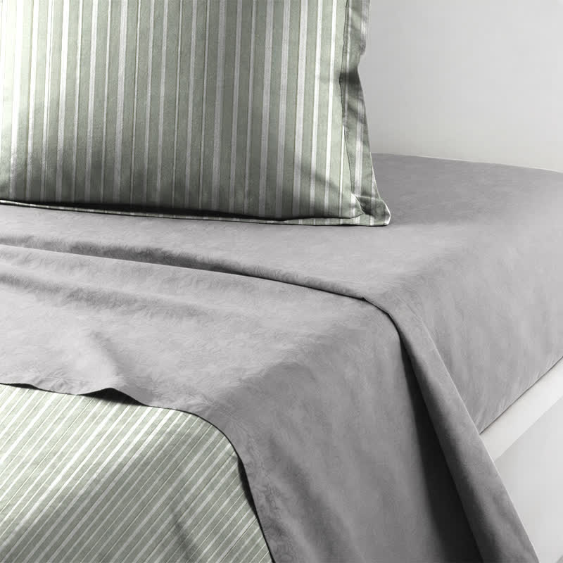 Set di biancheria da letto matrimoniale XL Singolo in cotone con motivo a righe nordiche - image 17