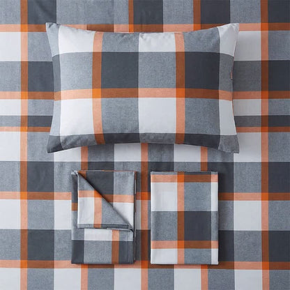 Set di biancheria da letto Singolo XL con fantasia a quadri grigi moderni - image 4