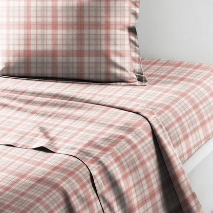 Set di biancheria da letto Singolo extra- XL a quadri rosa tenue - image 4