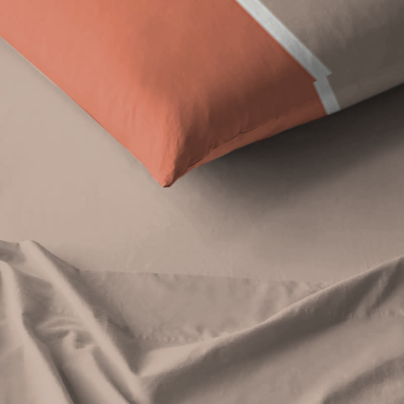 Set di biancheria da letto Singolo XL a righe nei toni della terra - image 4