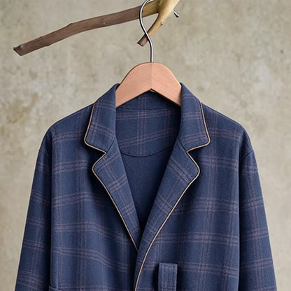 Accappatoio unisex in cotone a quadri - image 6