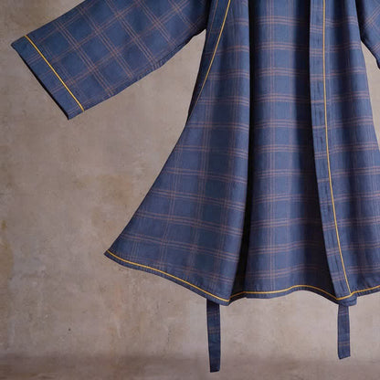 Accappatoio unisex in cotone a quadri - image 5