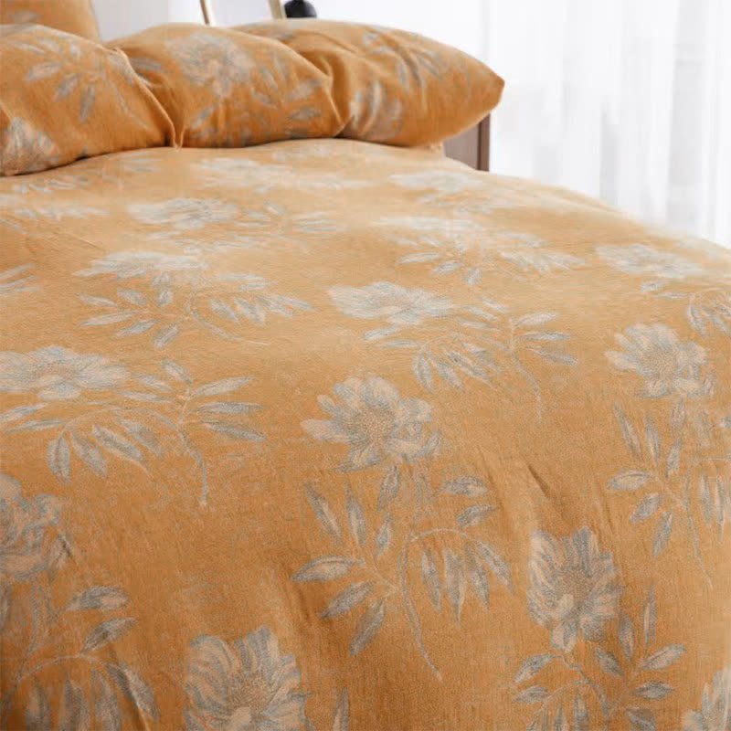 Set di biancheria da letto in garza di cotone con motivo floreale (4 pezzi) - image 3