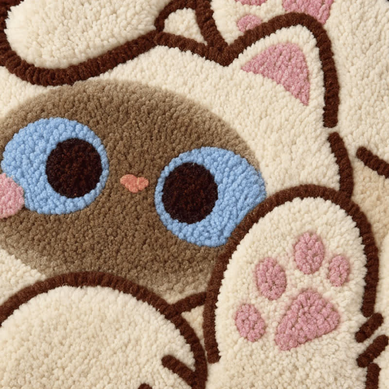 Cuscino per seduta in finta cashmere con stampa di gatto arricciato - image 4