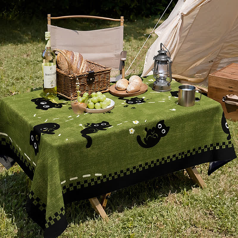 Tovaglia in PVC impermeabile con stampa "Gattino da giardino" - image 1