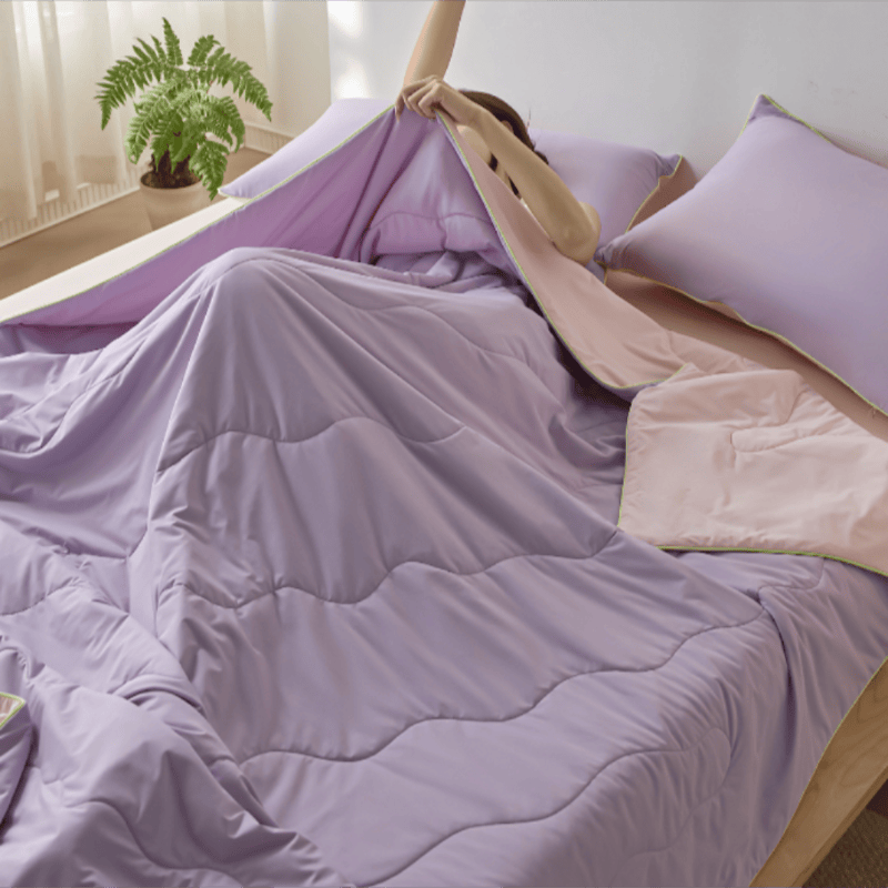 Trapunta estiva leggera e rinfrescante double-face - Viola - 79" × 91" - image 10