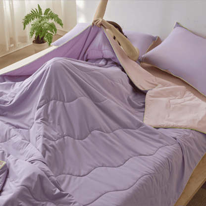Trapunta estiva leggera e rinfrescante double-face - Viola - 79" × 91" - image 10