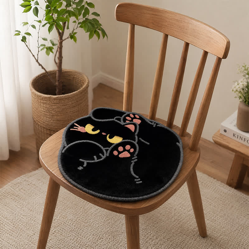 Cuscino per seduta in finta cashmere con stampa di gatto arricciato - image 7