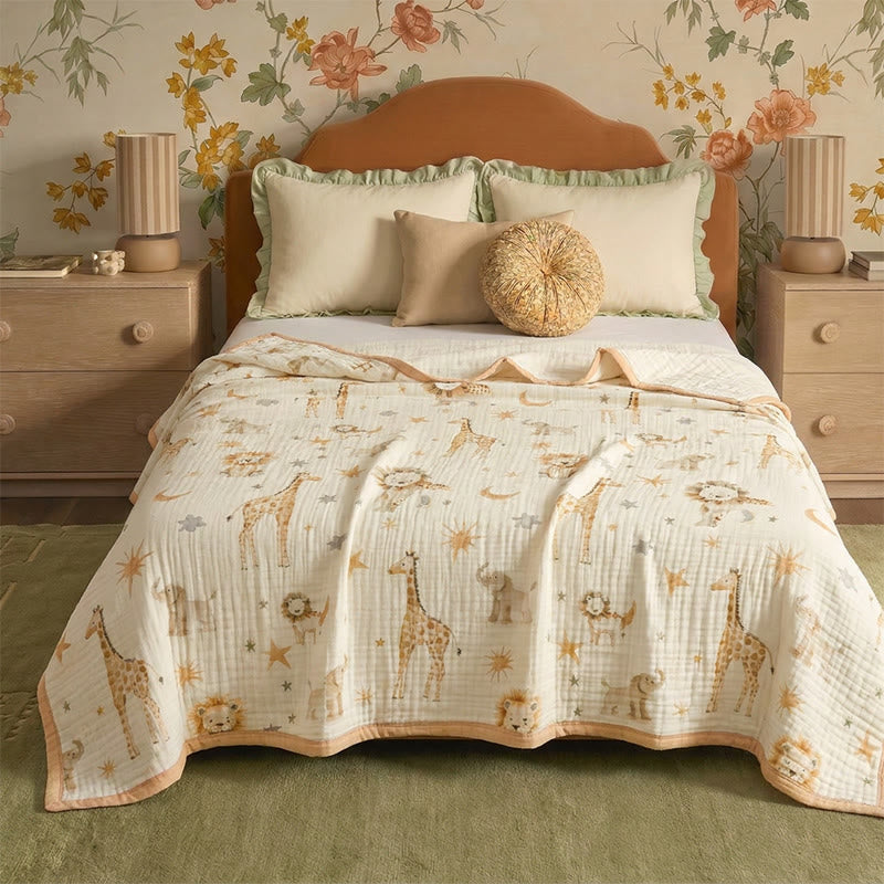 Coperta in mussola di cotone "Regno Animale" - image 0