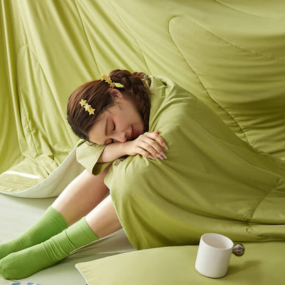 Trapunta estiva leggera e rinfrescante in stile nordico - Verde - 79" × 91" - image 0