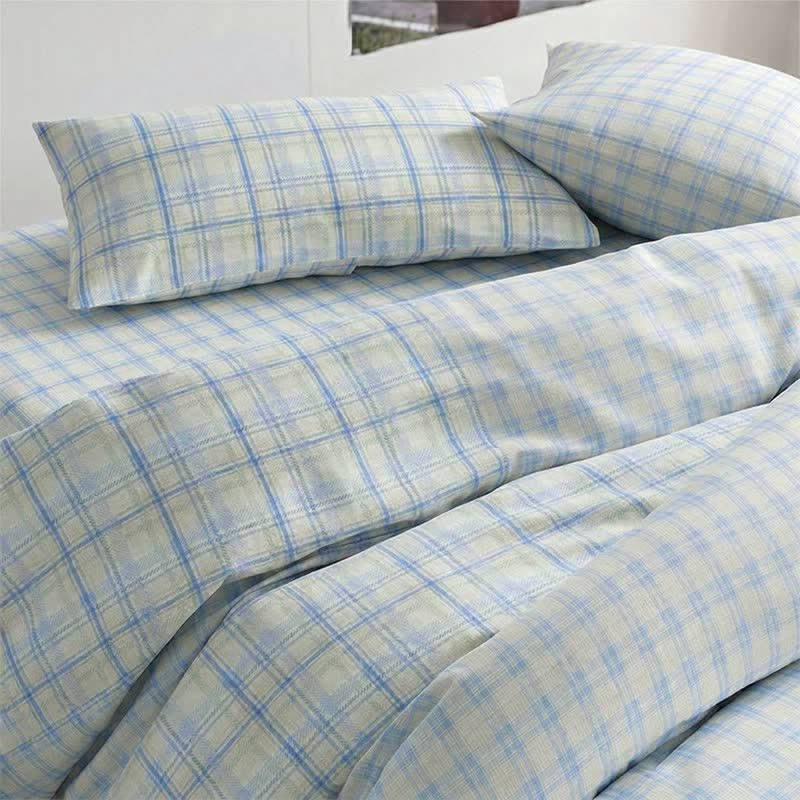 Set di biancheria da letto per dormitorio a quadri, spessore sottile, - image 9