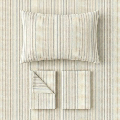 Set di biancheria da letto minimalista a righe sottili, neutro, ideale per il college. - image 7