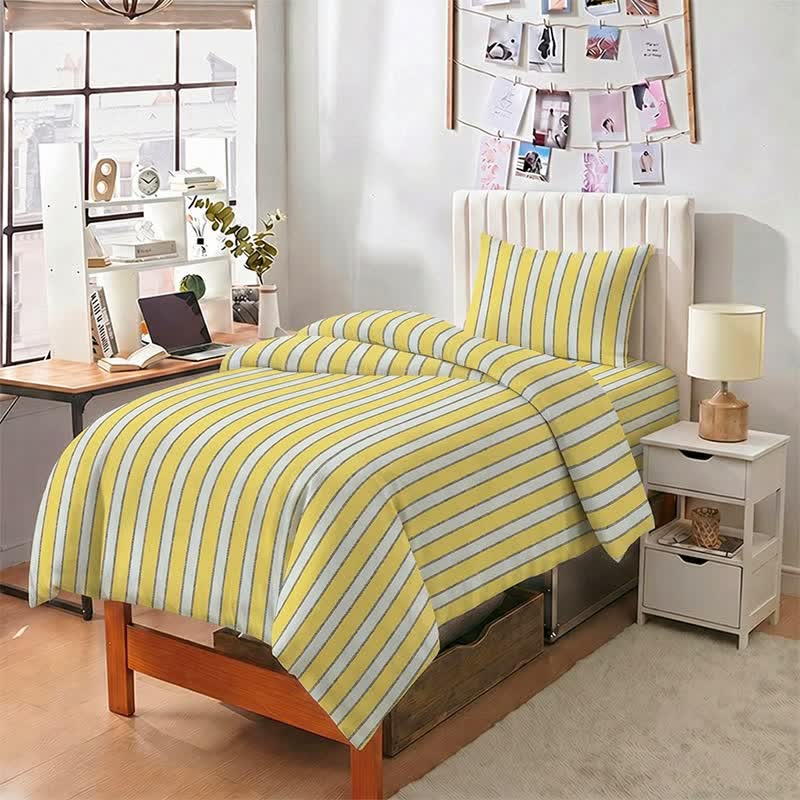 Set di biancheria da letto moderno a righe bicolore - image 2