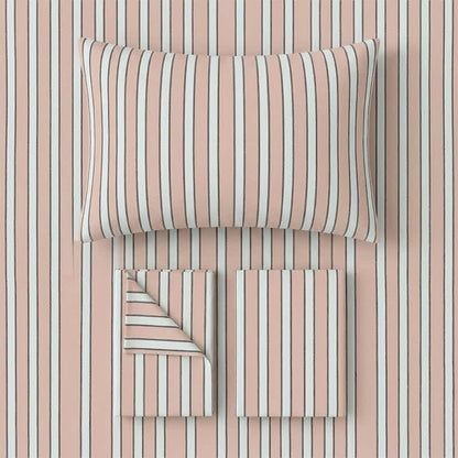 Set di biancheria da letto moderno a righe bicolore - image 7