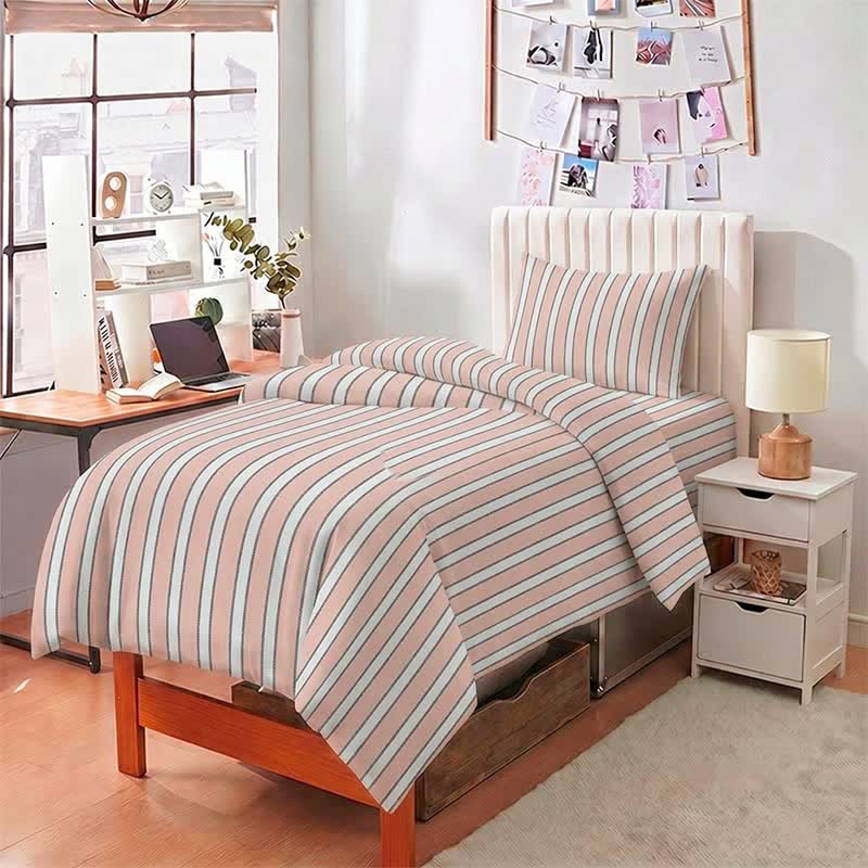 Set di biancheria da letto moderno a righe bicolore - image 8