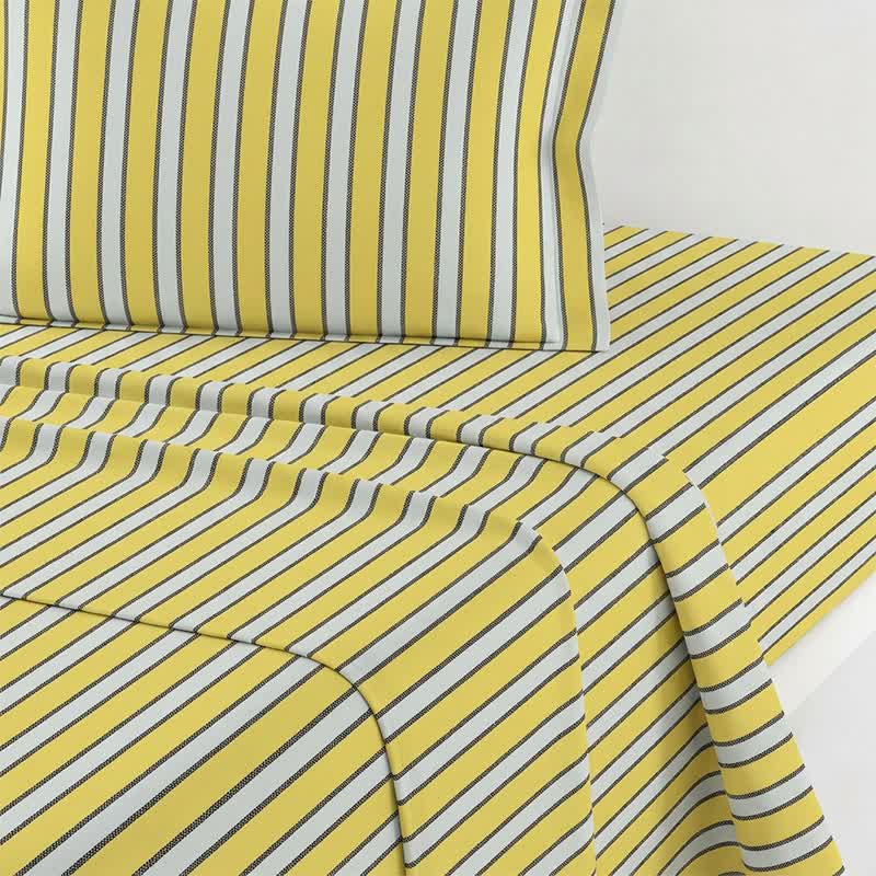 Set di biancheria da letto moderno a righe bicolore - image 5