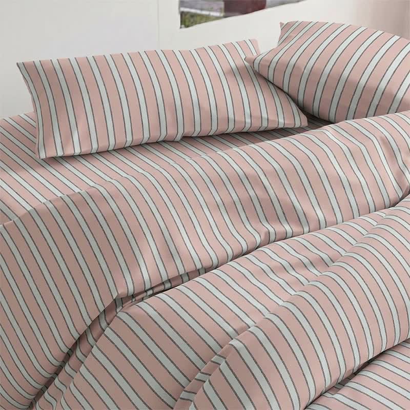 Set di biancheria da letto moderno a righe bicolore - image 10