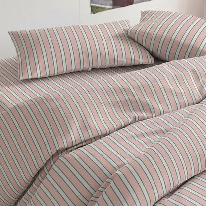 Set di biancheria da letto moderno a righe bicolore - image 10